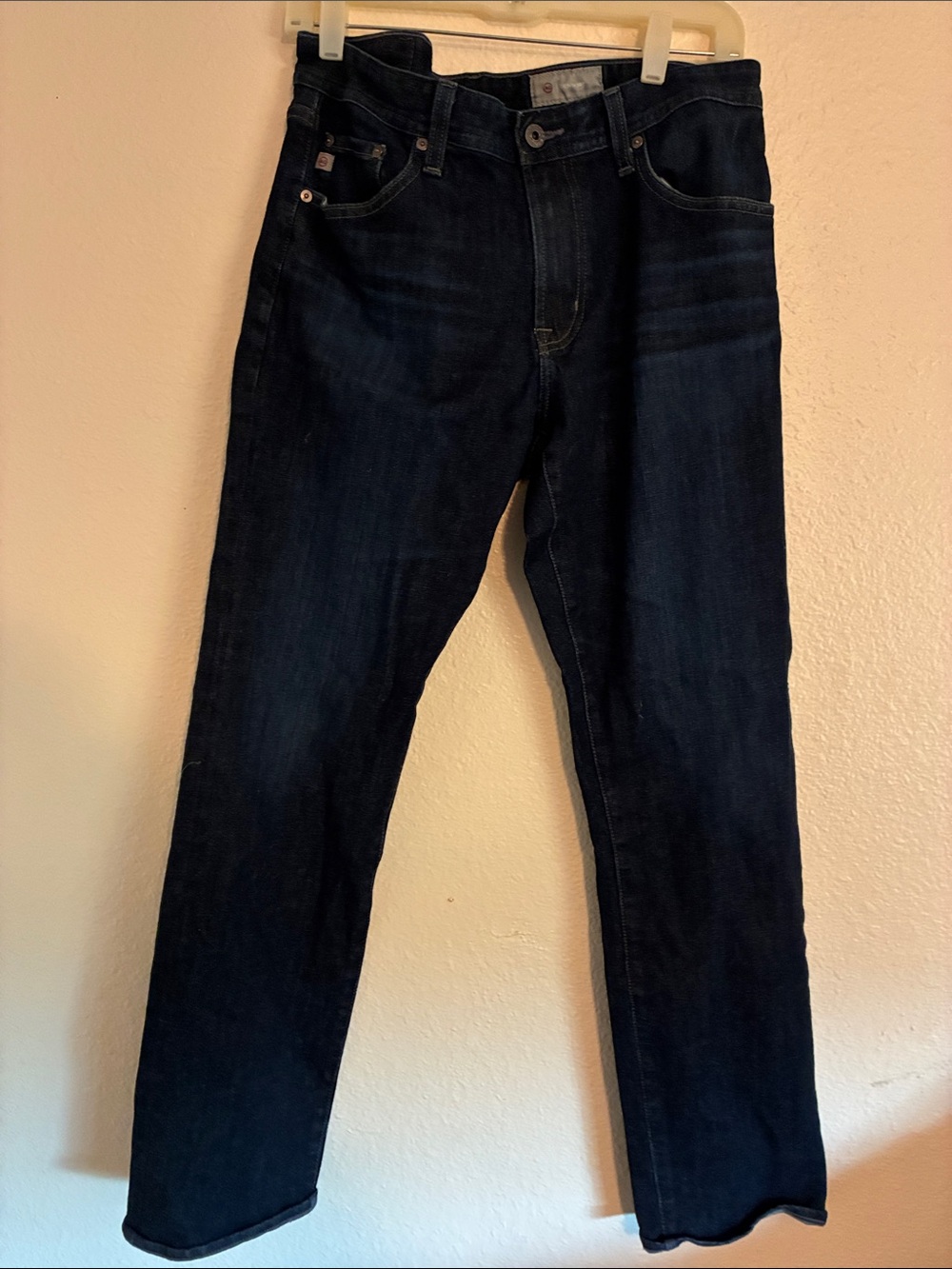 Ag Adriano Goldschmied Men’s Dark Blue Slim Straight Jeans